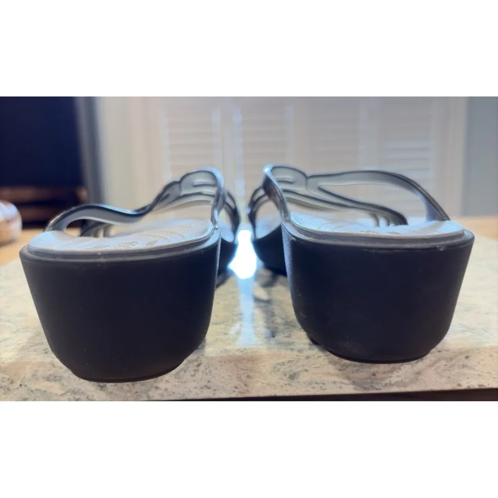 Crocs Meleen Women's Black/Smoke Twist Strap Slip-On Comfort Slide Sandals‎ 7